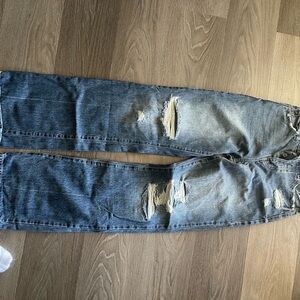 KanCan Women's Distressed Blue Flare Jeans